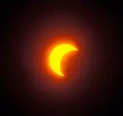 L'éclipse à Bismarck (Dakota du Nord).