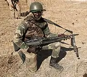 Un fusilier marin sénégalais muni d'une M60 (2016).