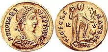 Solidus de Flavius Honorius (image d'illustration).