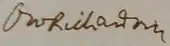 signature d'Owen Willans Richardson