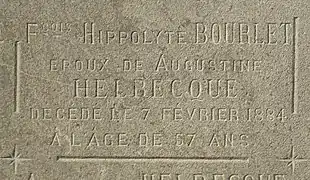 Détail de la tombe de François Hippolyte Bourlet.