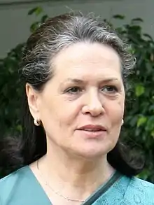Sonia Gandhi, présidente de l'Alliance progressiste unie.