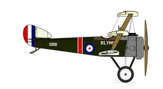 Dessin numérique d'un avion triplan sur lequel on peut lire "Blymp" au niveau du cockpit