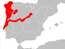 Aire de répartition de la Musaraigne ibérique