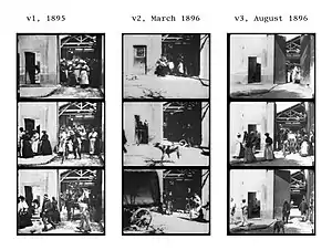Un collage d'images montrant côte à côte de trois versions de ce film.