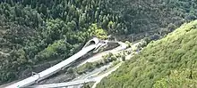 Sortie est du tunnel d'Orelle au pont des Chèvres.