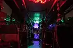 Vu intérieur du Van Hool A500 no 243 lors de la sortie Lumières de Noël 2017.