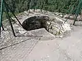 Accès à l'escalier à vis sur la terrasse (avant travaux).