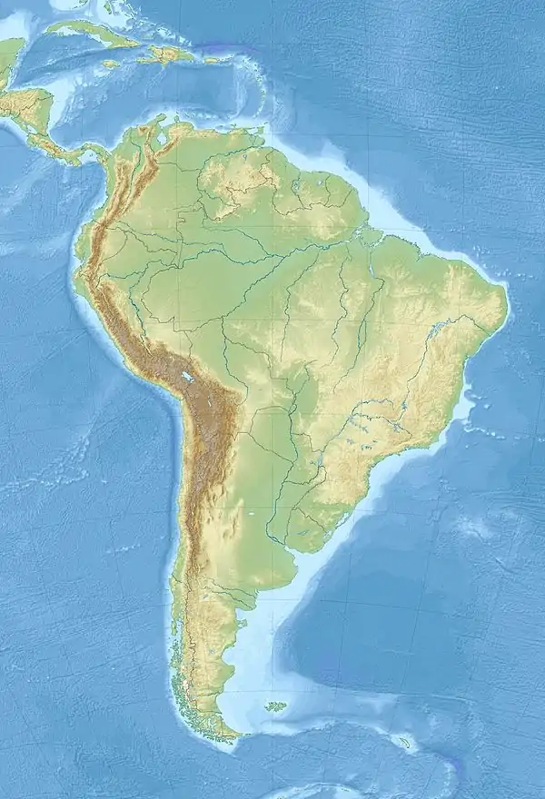 Carte du continent sud-américain.