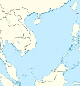 Localisation sur la carte de la Mer de Chine méridionale