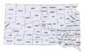 Carte des comtés du Dakota du Sud.