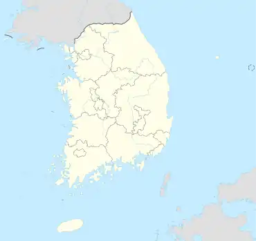 Position de la base de lancement de Naro sur le territoire de la Corée du Sud