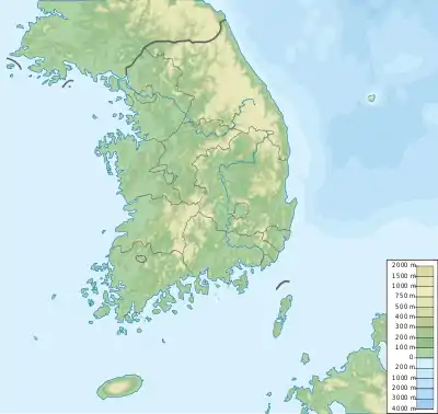 Carte des centrales nucléaires de la Corée du Sud