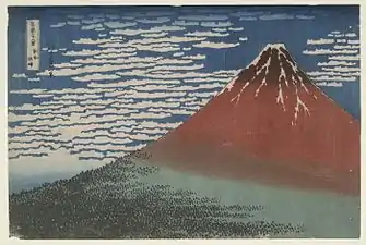 Vent du sud et éclaircie,1831Hokusai