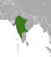  Carte de l'Inde avec une grosse tache verte à l'ouest