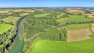 La confluence avec la Loue à Souvans.