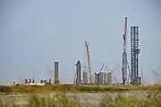 Vue du site de lancement de SpaceX à Boca Chica Village en septembre 2021.