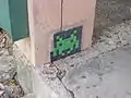 Mosaïque Space Invader à Dallas aux États-Unis.