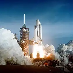  Photo du lancement d'une navette Challenger au centre spatial de Cap Canaveral.