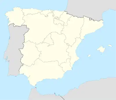Localisations du club sur la carte d'Espagne