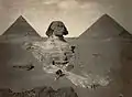 Sphinx partiellement fouillé, entre 1867 et 1899