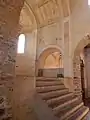 Spiez, église du château. Chœur surélevé, restauré en 1950