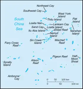 Carte des Îles des Spratleys