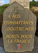 Stèle aux combattants d'Outre-Mer, au carré militaire du cimetière Ancien