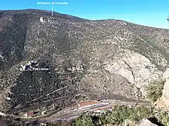 La situation de St-Étienne de Campilles, au-dessus du fort Libéria.