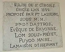 Plaque historique église