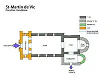 Plan de l'église, en 2010.