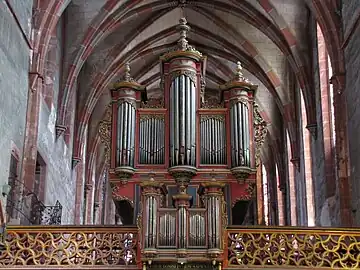 Orgue de Silbermann (1780), côté nef.