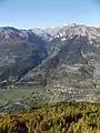 Vue de la commune de Saint-Clément-sur-Durance depuis la crête du Pénon.