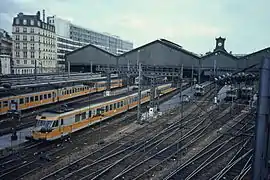 Turbotrains à Paris-Saint-Lazare en 1984.