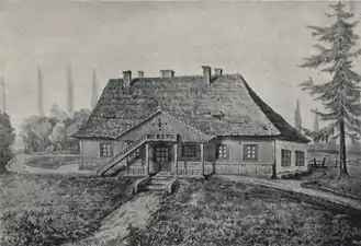Manoir à Śniatynka par Stanisław Tarnowski  (Le « Manoir » était, à l'origine, une cabane de chasse, mais aussi la première maison de Stanisław et atelier de Artur Grottger)