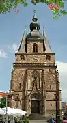 La façade de la basilique de Saint-Wendel.