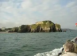 Vue depuis le ferry vers Caldey Island.