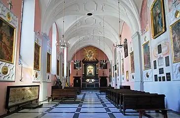La chapelle de la Passion avec la copie du Linceul de Turin.