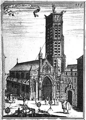 L’église Saint-Jacques-la-Boucherie (gravure publiée par Manesson Mallet en 1702).