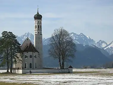 L'église Saint-Coloman de Schwangau, Allemagne.