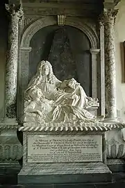 Francis Page (1708-1713), stèle funéraire