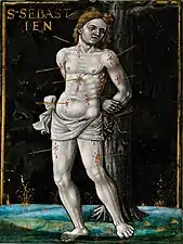 St Sébastien par Jean Ier Limosin (début XVIIe siècle, Musée des Beaux-Arts de Lyon).