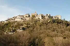 Vue  générale de Saint-Thomé, village perché