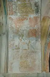 Peinture du XVe dégagée avant restauration