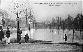 Inondation au parc du Jard (janvier 1910).