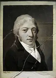 Louis Boilly, Portrait d'homme au verre brisé (vers 1800).