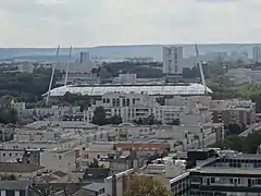 Le stade vu depuis la cathédrale.