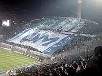 Tifos du Virage Nord avant le huitième de finale OM-OL au Vélodrome (2006-2007).