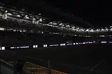 Stade d'Ornano plongé dans le noir.