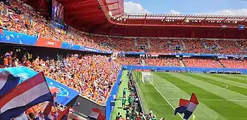 Tribune Nord du Stade du Hainaut durant le match Pays-Bas / Cameroun de la Coupe du monde féminine de football 2019